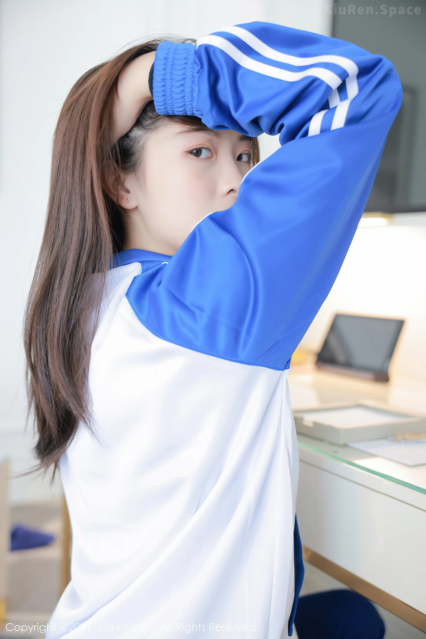 图片[6]-[XiuRen秀人网]VOL.3875 模特明日花桃桃蓝色校服主题半脱露蕾丝内衣情趣捆绑诱惑写真58P-秀人网官方网站